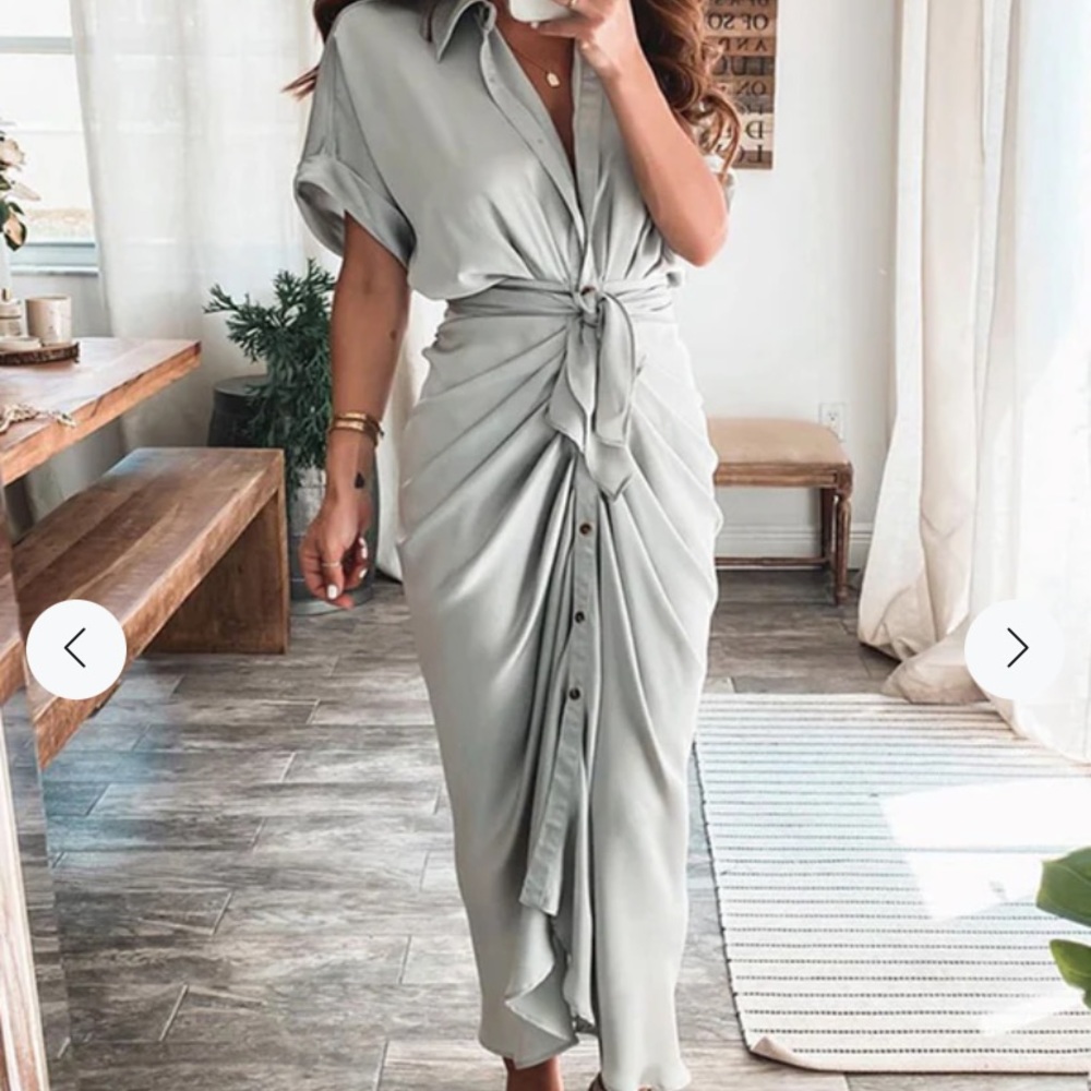 Satin Pleated dress